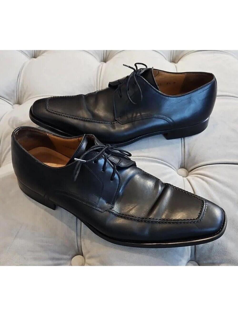 Magnanni 13723 Black Leather LaceUp Oxfords Loafers Mens Dress Shoes 9.5 M Nice!